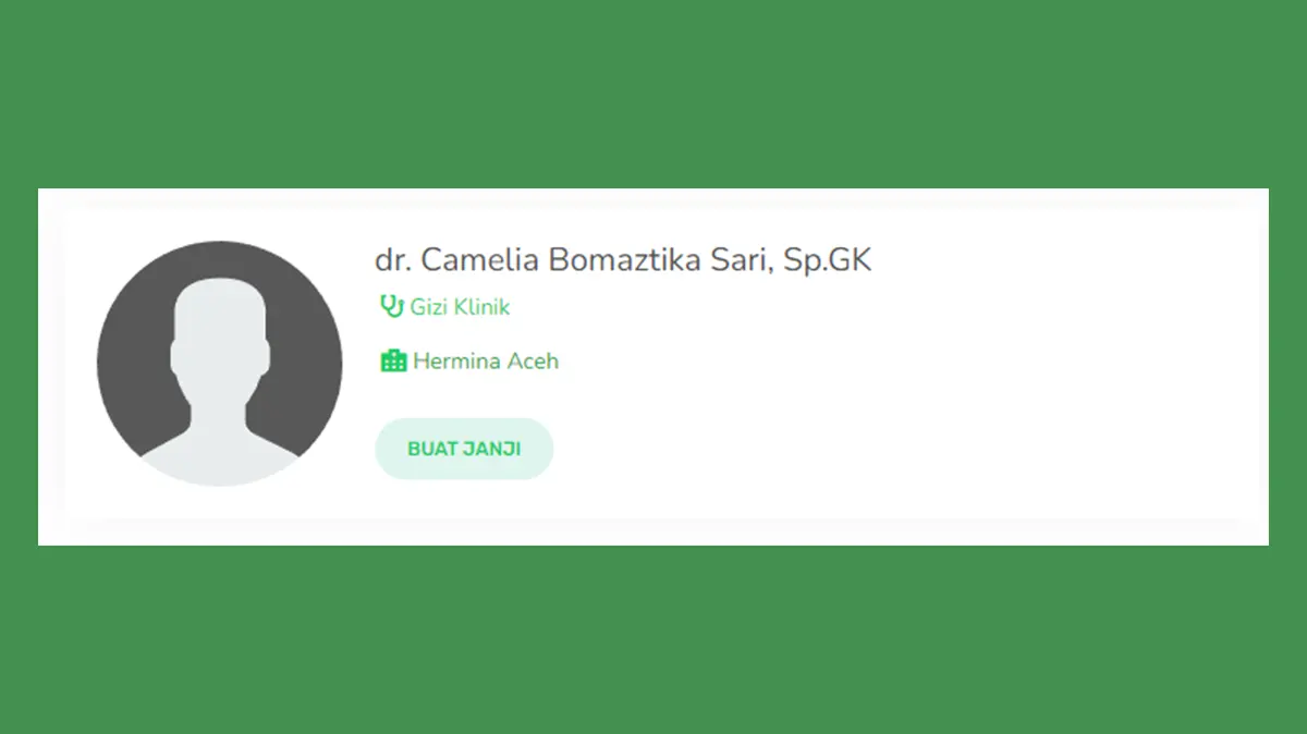 Dokter Gizi Klinik RS Hermina Aceh